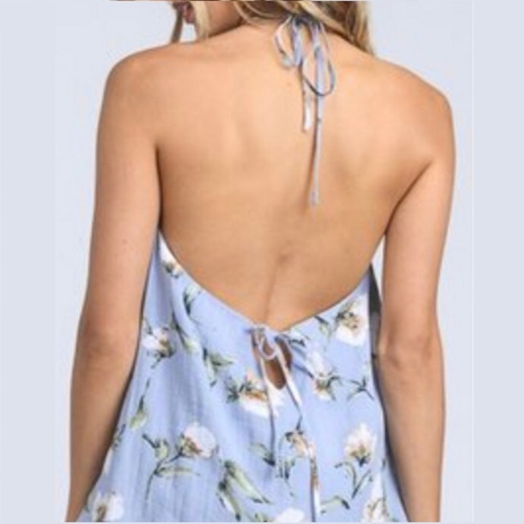 FLORAL HALTER TOP - Picture 2 of 4